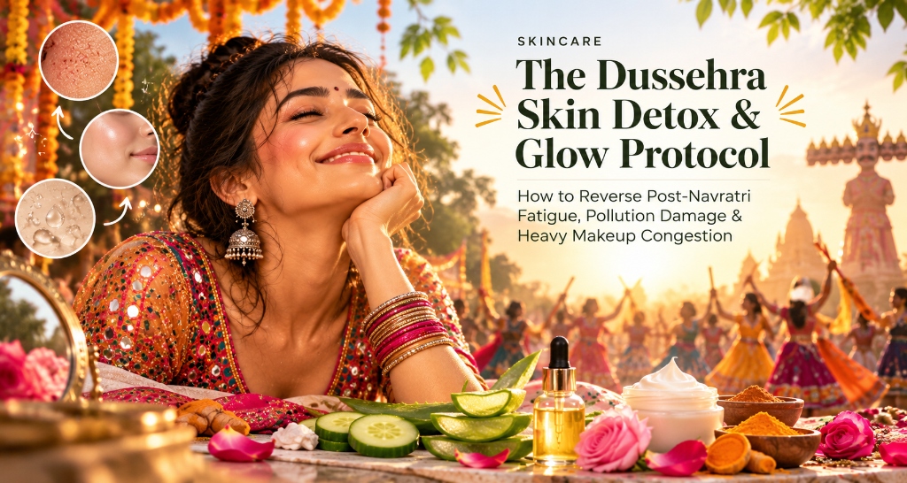 The Dussehra Skin Detox & Glow Protocol: How to Reverse Post-Navratri Fatigue, Pollution Damage & Heavy Makeup Congestion